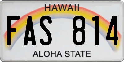HI license plate FAS814