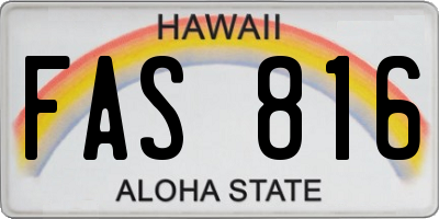 HI license plate FAS816