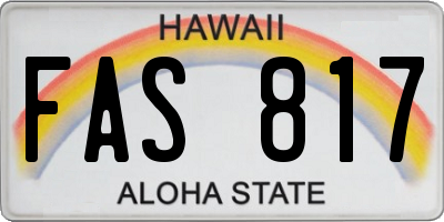 HI license plate FAS817