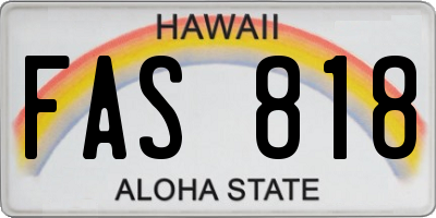 HI license plate FAS818