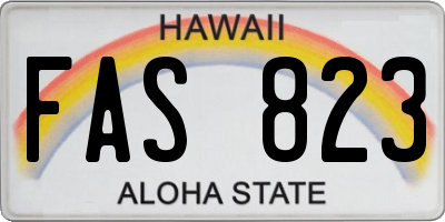 HI license plate FAS823