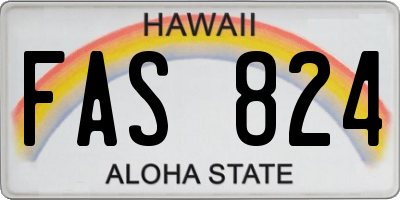 HI license plate FAS824