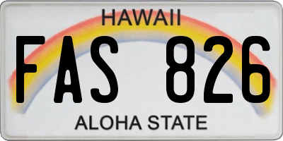HI license plate FAS826