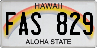 HI license plate FAS829