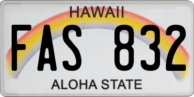 HI license plate FAS832