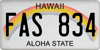 HI license plate FAS834