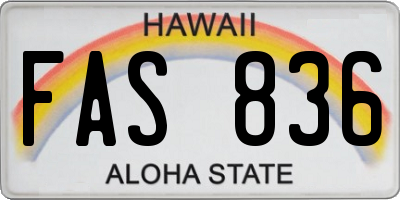 HI license plate FAS836