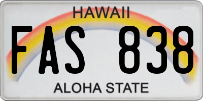 HI license plate FAS838