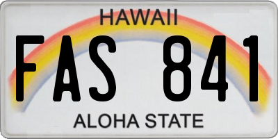 HI license plate FAS841
