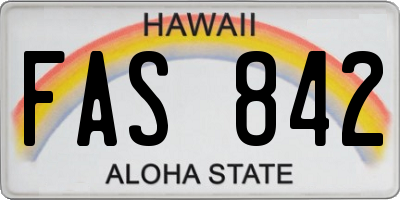 HI license plate FAS842