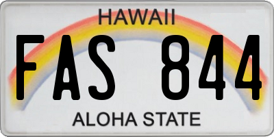 HI license plate FAS844