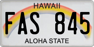 HI license plate FAS845