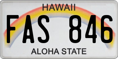 HI license plate FAS846