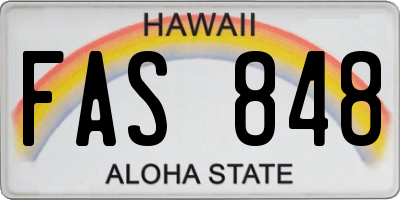 HI license plate FAS848