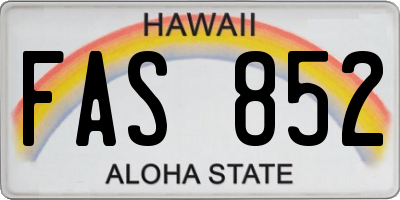 HI license plate FAS852