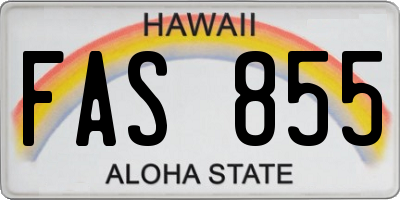 HI license plate FAS855