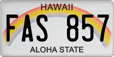 HI license plate FAS857