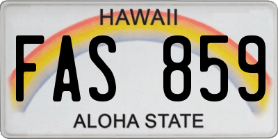 HI license plate FAS859