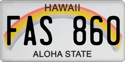 HI license plate FAS860
