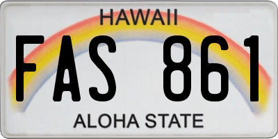 HI license plate FAS861