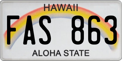 HI license plate FAS863
