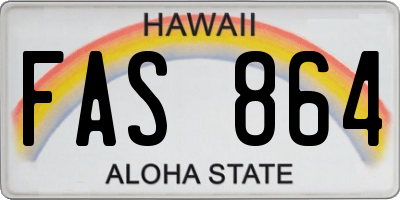 HI license plate FAS864