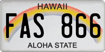 HI license plate FAS866