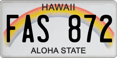 HI license plate FAS872