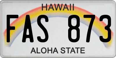 HI license plate FAS873