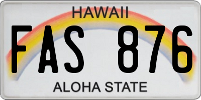 HI license plate FAS876