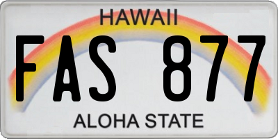 HI license plate FAS877