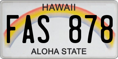 HI license plate FAS878