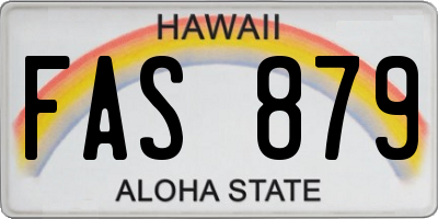 HI license plate FAS879