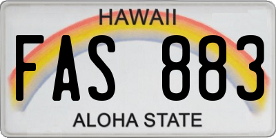 HI license plate FAS883