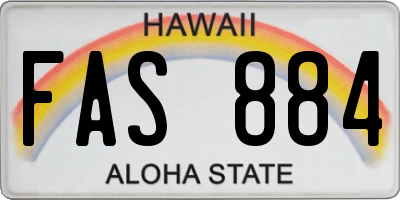 HI license plate FAS884