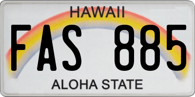 HI license plate FAS885