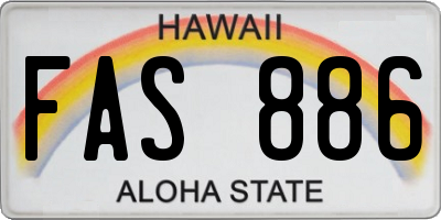 HI license plate FAS886