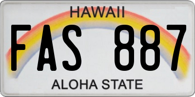 HI license plate FAS887