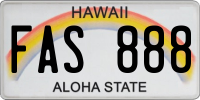 HI license plate FAS888