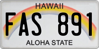 HI license plate FAS891