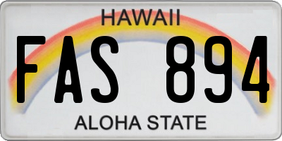 HI license plate FAS894