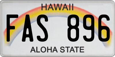 HI license plate FAS896