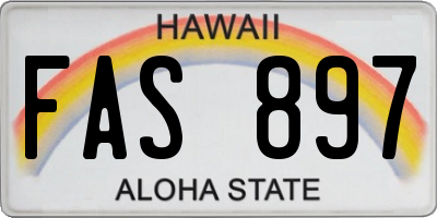 HI license plate FAS897