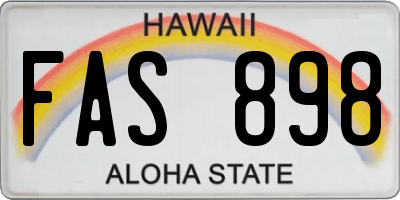 HI license plate FAS898