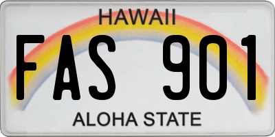 HI license plate FAS901