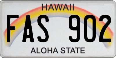 HI license plate FAS902