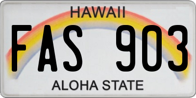 HI license plate FAS903