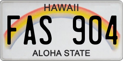 HI license plate FAS904