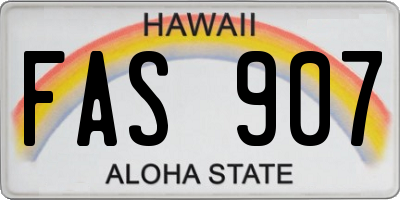 HI license plate FAS907