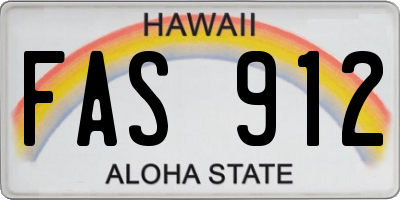 HI license plate FAS912
